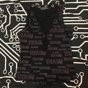 Lip service trash top Goth industrial cybergoth psychobilly metal